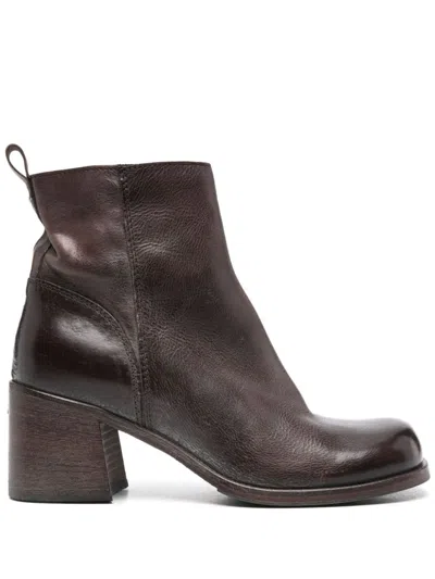 Moma 75mm Leather Boots In Brown