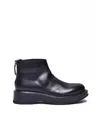 Moma Black Leather Ankle Boot In Black