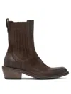 Moma Elastic-panel Leather Cowboy Boots