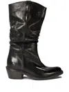 MOMA COWBOY DISTRESSED LEATHER BOOTS