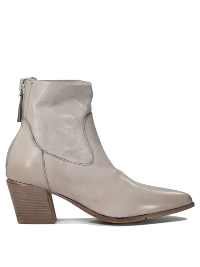 Moma Woman Ankle Boots Light Grey Size 8 Leather