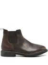 Moma Elastic-panel Leather Boots In Brown