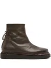 Moma Faded Cal Leather Ankle Boots In Brown