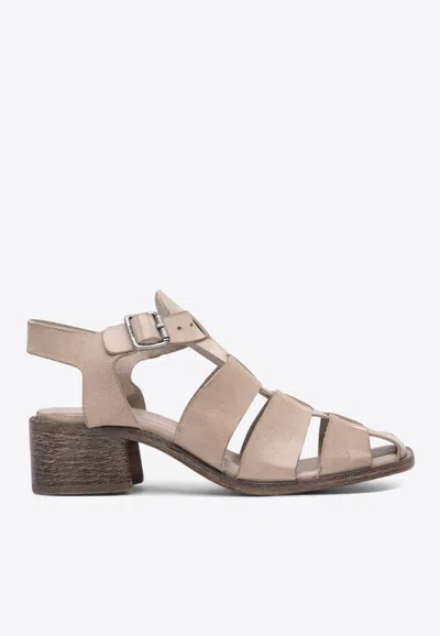 Moma Gioia 45 Fisherman Leather Sandals In White