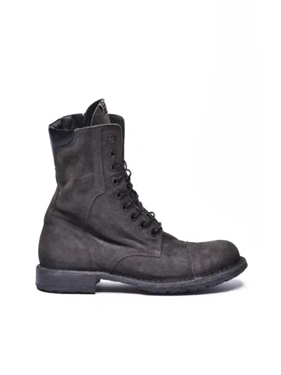 Moma Grey Suede Bootie In Black