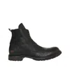 Moma Hammered Leather Boots In Black