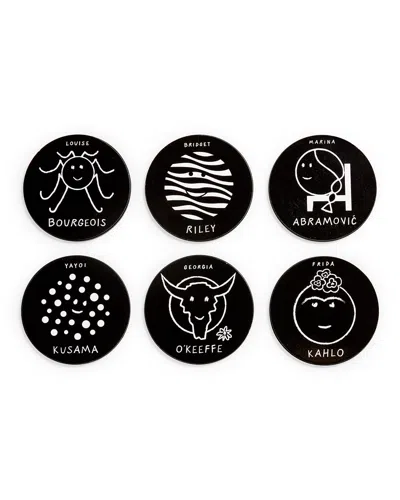 Moma Herstory Of Art Coasters, Set Of 6 In Black