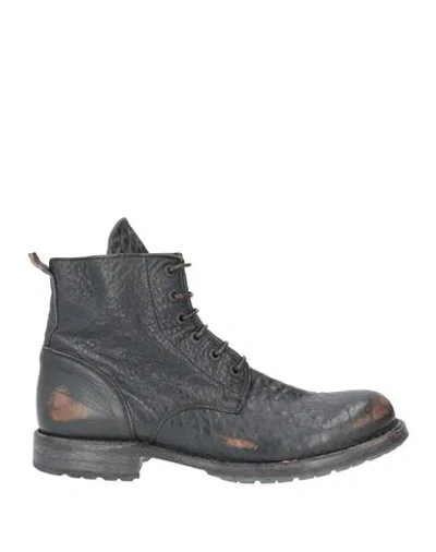 Moma Ideal Block Man Ankle Boots Black Size 9 Leather In Animal Print