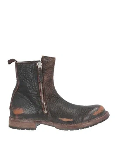 Moma Ideal Block Man Ankle Boots Dark Brown Size 9 Leather