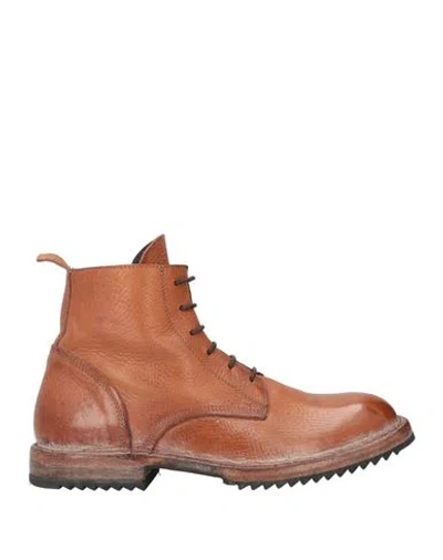 Moma Ideal Block Man Ankle Boots Tan Size 10 Leather In Brown