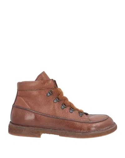 Moma Ideal Block Man Ankle Boots Tan Size 9 Leather In Multi