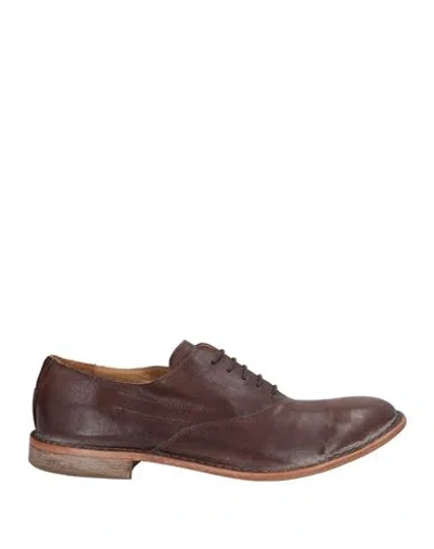 Moma Ideal Block Man Lace-up Shoes Chocolate Brown Size 9 Leather