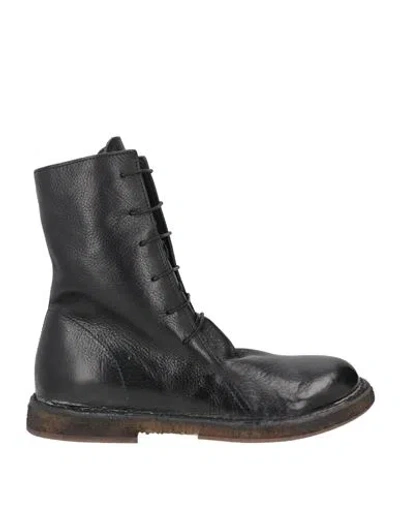 Moma Ideal Block Woman Ankle Boots Black Size 8 Leather In Multi