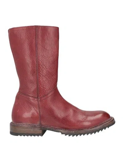 Moma Ideal Block Woman Ankle Boots Brick Size 8 Leather In Red