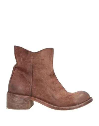 Moma Ideal Block Woman Ankle Boots Brown Size 8 Leather