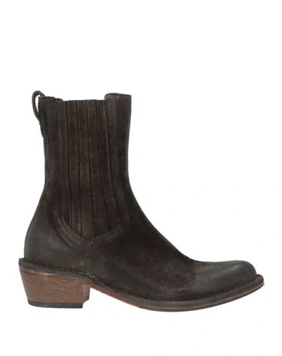 Moma Ideal Block Woman Ankle Boots Dark Brown Size 7 Leather