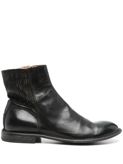 Moma Leather Ankle Boots In Black
