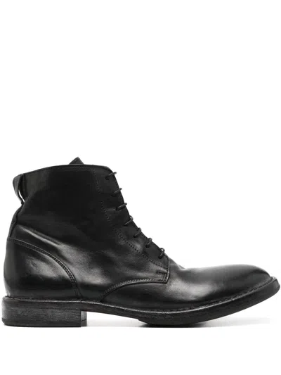 Moma Leather Ankle Boots In Black