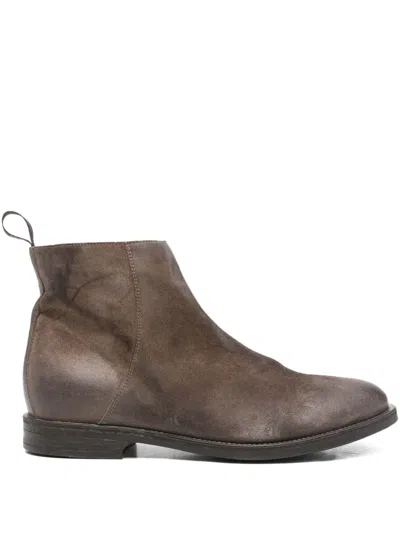Moma Leather Ankle Boots In Brown