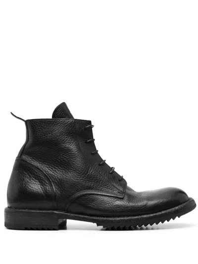 Moma Leather Ankle Boots In Black