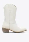 Moma Leather Ankle Boots In White