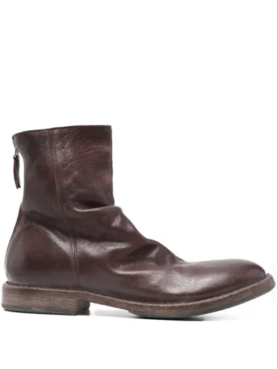 Moma Leather Boots In Brown