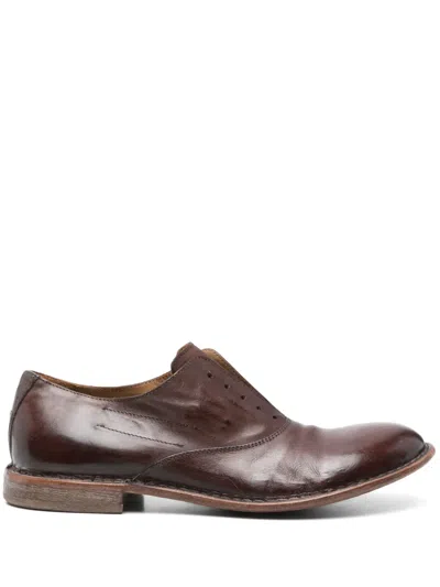 Moma Leather Derby Shoes In Brown