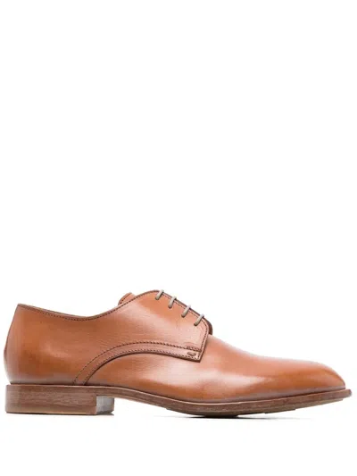 Moma Leather Lace-up Shoes In Brown
