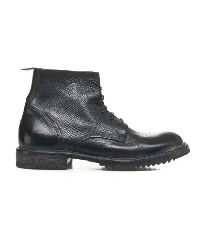 Moma Leather Lace-up Boots In Black