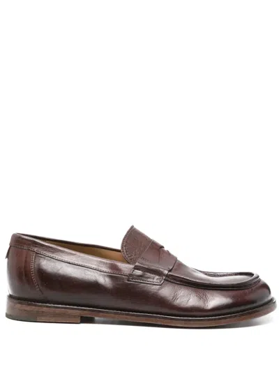 Moma Leather Loafers In Brown