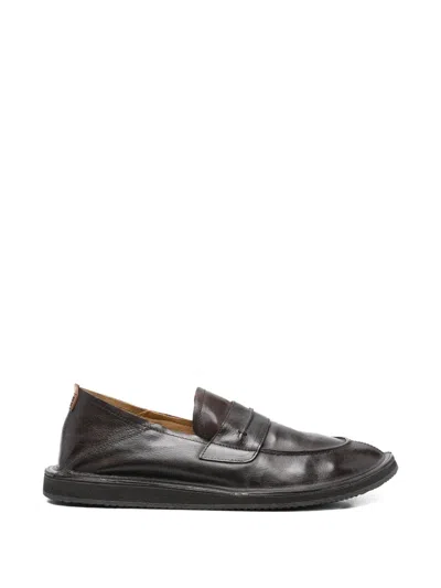 Moma Leather Loafers In Brown