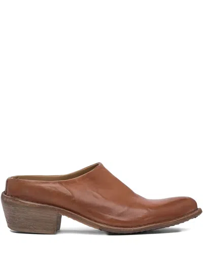 Moma Leather Low-heel Mules