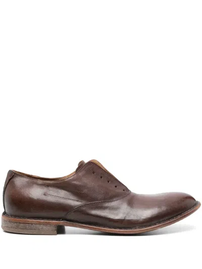 Moma Leather Oxford Shoes In 褐色