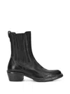 Moma Leather Pull-on Ankle Boots In Black