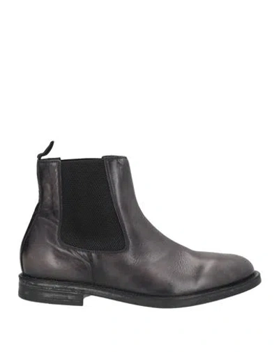 Moma Man Ankle Boots Charcoal Size 10 Calfskin In Gray