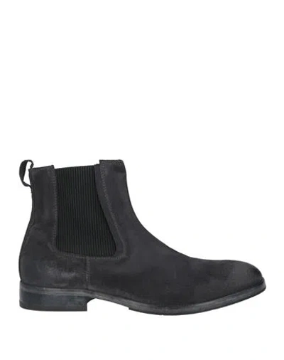 Moma Man Ankle Boots Charcoal Size 10 Leather In Gray