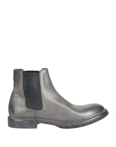 Moma Man Ankle Boots Charcoal Size 7 Leather In Gray