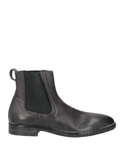 Moma Man Ankle Boots Charcoal Size 9 Leather In Gray