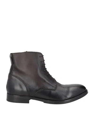 Moma Man Ankle Boots Dark Brown Size 10 Calfskin In Multi