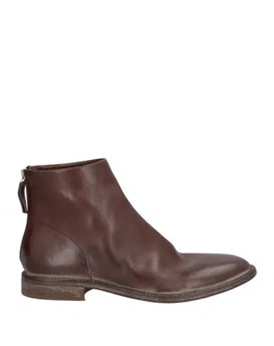 MOMA MOMA MAN ANKLE BOOTS DARK BROWN SIZE 9 CALFSKIN