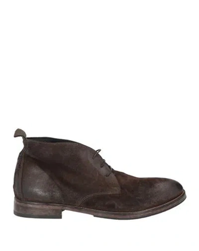Moma Man Ankle Boots Dark Brown Size 9 Leather In Multi