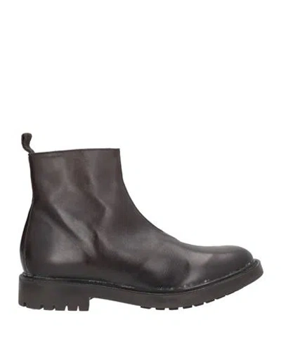Moma Man Ankle Boots Dark Brown Size 9 Leather In Black