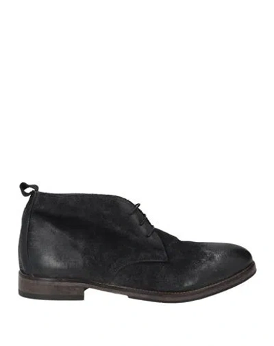 Moma Man Ankle Boots Midnight Blue Size 10 Leather In Black