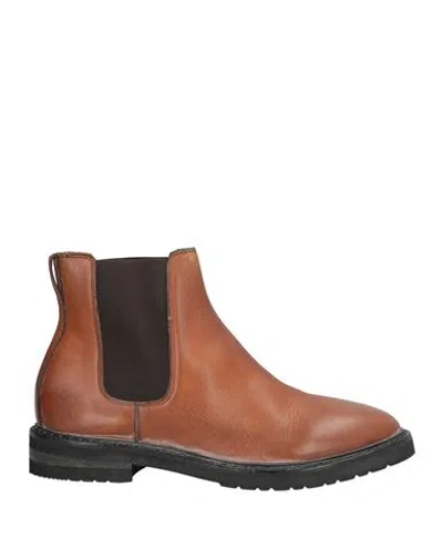 Moma Man Ankle Boots Tan Size 9 Calfskin In Brown