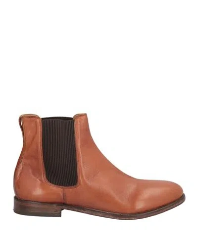 Moma Man Ankle Boots Tan Size 9 Calfskin In Multi