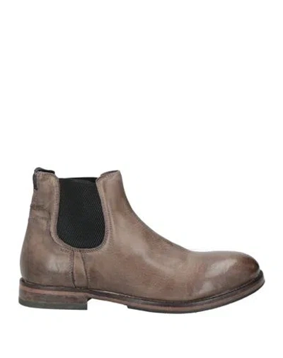 Moma Man Ankle Boots Taupe Size 9 Calfskin In Gray