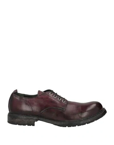 Moma Man Lace-up Shoes Burgundy Size 7 Leather In Red