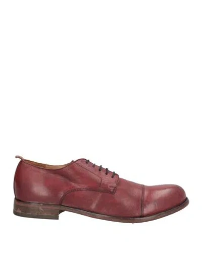 Moma Man Lace-up Shoes Burgundy Size 9 Calfskin In Multi