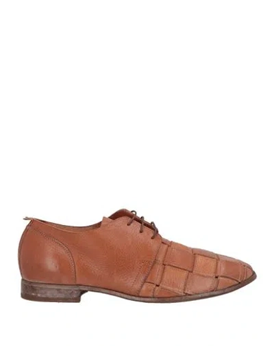 Moma Man Lace-up Shoes Tan Size 12 Leather In Brown