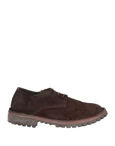 Moma Man Lace-up Shoes Chocolate Brown Size 7.5 Leather In Black